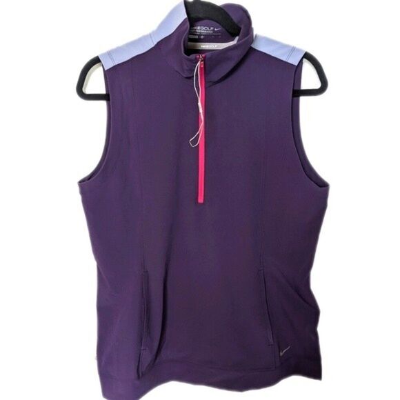 Nike Golf Tour Performance nikebetterworld.com purple half zip -L - Picture 3 of 9
